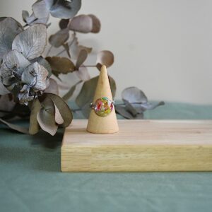 bague résine jardin éternel pétales colorés résine -la fabrique de clem