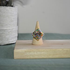 bague carré jardin éternel résine -la fabrique de clem