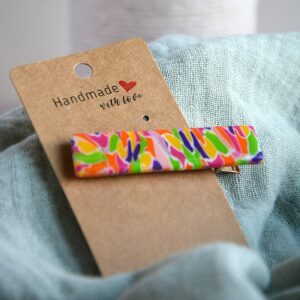 barrette kaléidoscope coloré polymère -la fabrique de clem