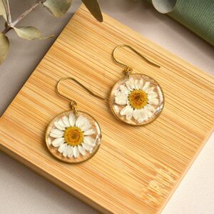 boucle résine marguerite crochet -la fabrique de clem