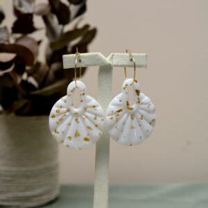creole boucle d'oreilles éventail blanc doré jpg