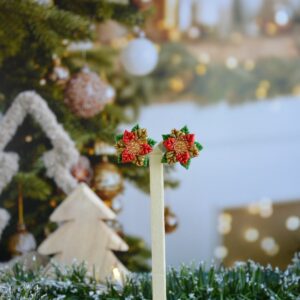 puce-poinsetia-rouge-vert-doré-argile-polymère